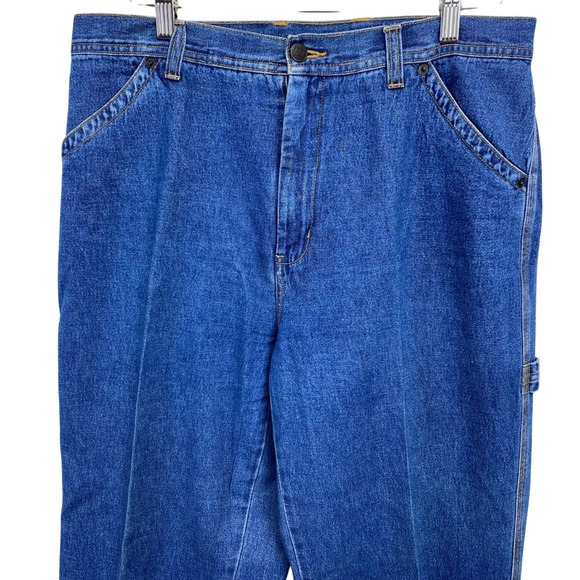 Vintage Bill Blass Jeans Denim Carpenter Style Womens Size 12 Pockets Blue 90's - Picture 1 of 10